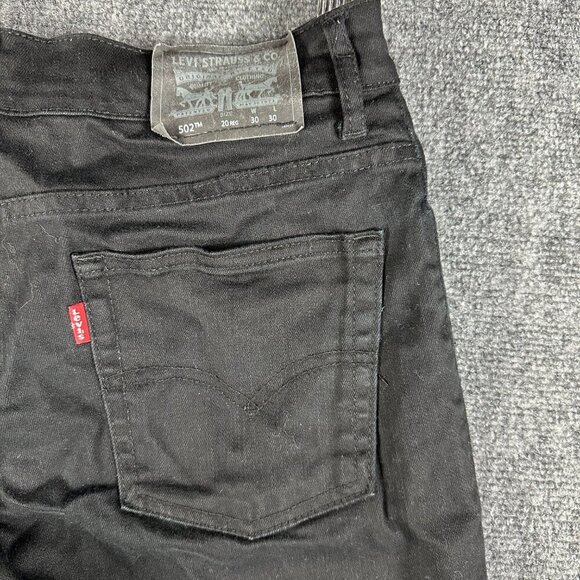 Levis 502 Jeans Boys 20 Regular Taper Black Cotton Stretch Pockets - Picture 5 of 6